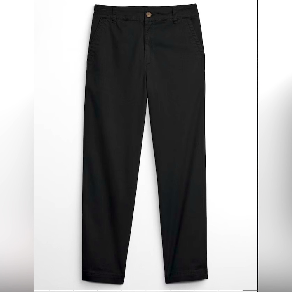 Gap Girlfriend Chino 6 Black Slacks Pants Casual Straight Ankle Cropped